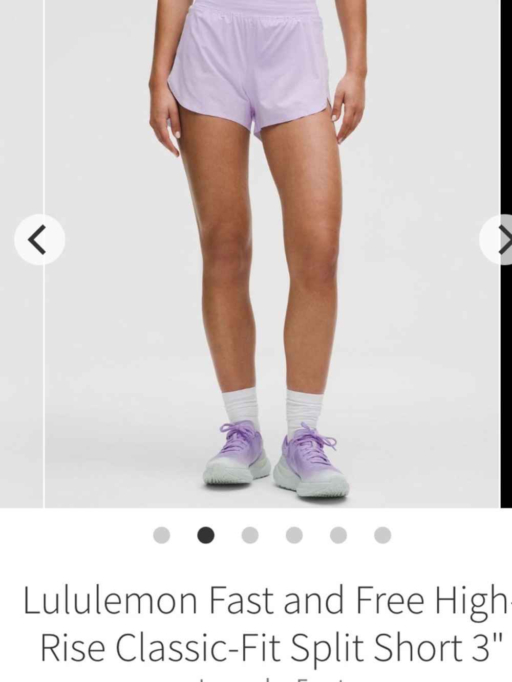 NWT lululemon athletica Lavender Frost Fast and Free High-Rise Split Shorts